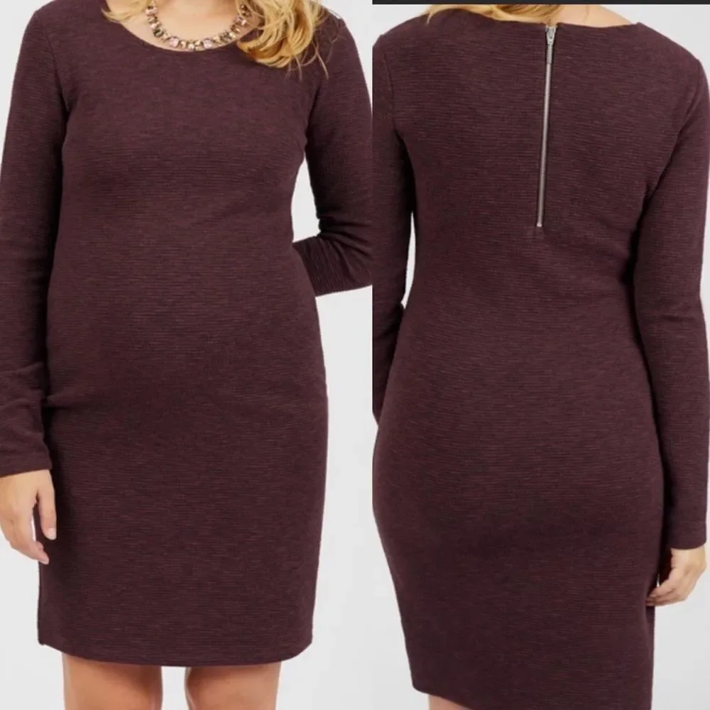 Noppies Ribbed Zipper Back Maternity‎ Dress - Picture 2 of 7